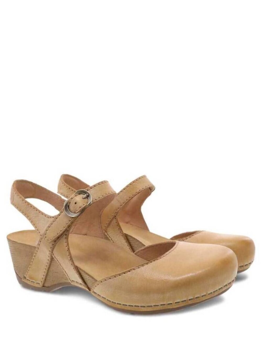 Dansko Women's Tiffani Mary Jane Sandals Tan Milled Burnished Size EU 38/US 8